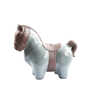 Figurine d'animal en céramique Celadon, style chinois, faite à la main, pour décoration intérieure, ornement de théière en céramique Ru - Product Image 5