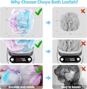 Bath Sponges Loofahs 70 Grams Large Size,4 Pack Shower Sponge Exfoliating Cleaning Bath Loofa Body Scrubber Balls for Women Men - Product Image 2