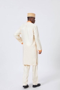 Chemise Boubou Africaine Homme à Manches Longues en Polyester Brodé Léger et Séchage Rapide pour Mariage Africain – Soutenez l'Afrique - Product Image 3