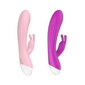 Vibratore da donna con 10 modalità di vibrazione con doppio motore USB prodotti da massaggio in Silicone coniglio giocattolo del sesso impermeabile - Product Image 1