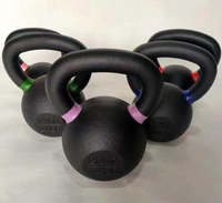 Kettlebell en fonte massif avec anneau coloré, équipement de gym à domicile pour hommes et femmes, peinture électrostatique