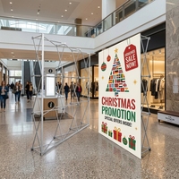 Maßgefertigter Weihnachts-Stoffbanner-Ständer Tragbarer Pull-up Hintergrund-Display für Messen