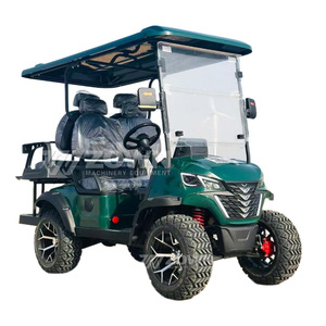 Voiturette de golf électrique tout-terrain surélevée 4 places avec porte-sacs de golf pour le transport des invités de Villa Park - Product Image 1