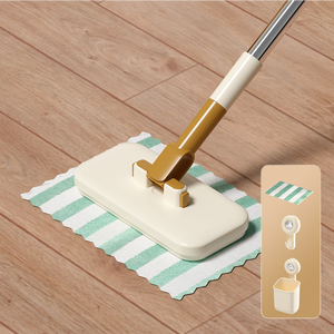 Repuestos de Toallas Húmedas Reemplazables, Microfibra, Soporte para Mopa Plana, Autoescurridor, Mango Extensible de Acero Inoxidable para Mopas - Product Image 1