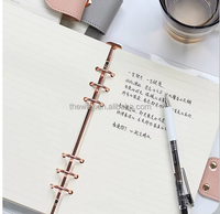 Carnet de notes A5 en PVC, spirale simple, couverture transparente rose doré, 90 feuilles