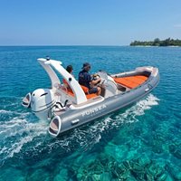 Bateau pneumatique semi-rigide de luxe 5,2 m (17 pieds) en Hypalon avec moteur Yamaha 90 CV, léger, console centrale, pour plongée sportive et bateau rapide