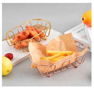 Plato <span class=keywords><strong>de</strong></span> fruta, Mini cesta <span class=keywords><strong>de</strong></span> hierro para freír, restaurante occidental, café, pollo frito, cesta, vajilla creativa - Product Image 6