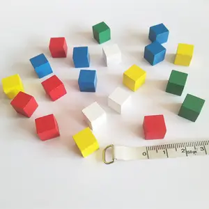 Cubo de peças de madeira personalizado, forma de madeira 10mm token de madeira