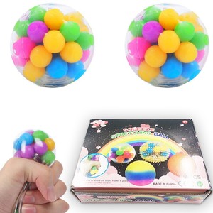 Pallina Antistress Colorata ad Alta Elasticità, Giocattolo Arcobaleno per Alleviare lo Stress, Giochi Antistress per Bambini e Adulti - Product Image 4