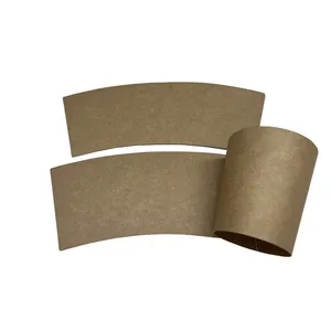 Papel kraft cortado em papel marrom escuro 280gsm, copo de café biodegradável para bebidas, uso com 1 ventilador de papel revestido pe