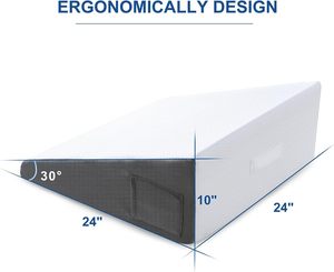Cuscino a cuneo letto per dormire, cuscino a cuneo in Memory Foam da 10 pollici, cuscino a cuneo triangolare con cuneo rialzato per dopo l'intervento