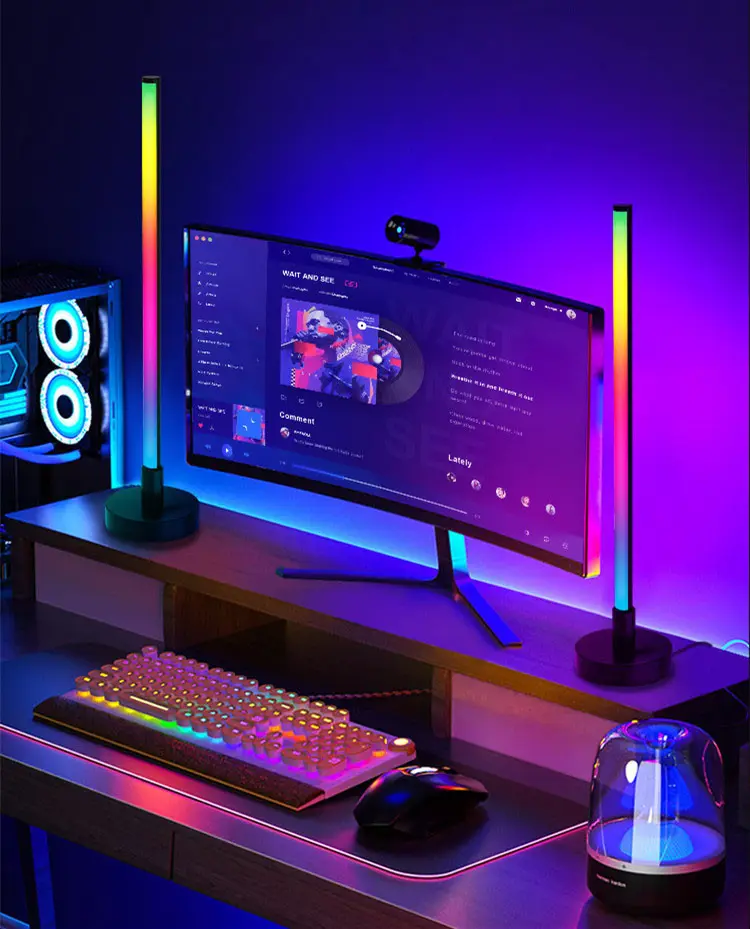 Luz de recolección de música para ordenador de escritorio, luz nocturna de color con ritmo, controlado por voz, RGB, nuevo diseño