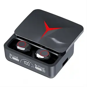 M90 TWS Earphone Bluetooth In-ear Stereo musik Headset sentuh nirkabel dengan tampilan Digital kotak pengisi daya