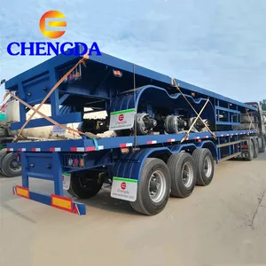 3Axles 40 Feet Container Transport Flat Bed Trailer 40 Ft 3 axle Flatbed Semi Trailer for low Price