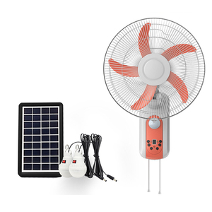 Hot Sale 16-Inch 5 Blade <b>Rechargeable</b> Emergency Wall Fan With <b>LED</b> <b>Light</b> Solar Chargeable Wall Fan SF-1124 Solar Wall Fan - Product Image 4