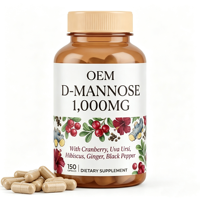 Capsules de D-Mannose 150 unités 1000mg avec Canneberge, Hibiscus et Uva Ursi, Marque Privée OEM, Fourniture en Gros