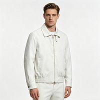 Blouson Bomber Vintage Homme en Toile Crochetée Respirante, Coupe-Vent Léger et Décontracté avec Fermeture Éclair et Col Rabattable pour l'Automne
