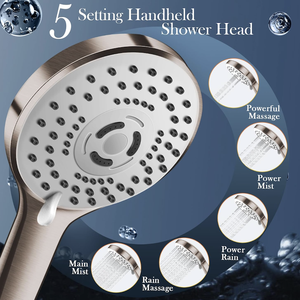 Pommeau de <span class=keywords><strong>douche</strong></span> pluie haute pression avec bras d'extension réglable à <span class=keywords><strong>angle</strong></span> flexible de 16'' - Product Image 6