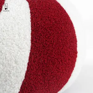 Оптовая продажа Рождественский подарок плюшевый флисовый шарик красный и белый Рождественский декоративный мятный подушка