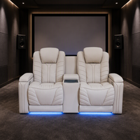 Echtes Leder Massage-Relaxsofa Sektional Ausgestattet mit LED-Beleuchtung Luxuriöses Komfortdesign für Hochwertige Familienwohnzimmer