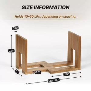 Solid Wood Adjustable <b>Record</b> Holder 0.6 Inch Magazine <b>Rack</b> For Office Desktop Storage - Product Image 3