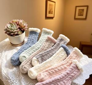 <b>Women's</b> Super Soft Coral Fleece <b>Socks</b> Plush Thermal Daily Wear <b>Women's</b> <b>Warm</b> Indoor <b>Socks</b> Coral Fleece Thick Plush Comfort - Product Image 1