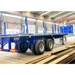 Tàu sân bay <span class=keywords><strong>container</strong></span> 2ft <span class=keywords><strong>4ft</strong></span> 20ft 53ft nhỏ giường phẳng hàng đầu rơ moóc sàn phẳng xe bán rơ moóc - Product Image 3