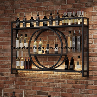 Porte-bouteilles mural en fer moderne, capacité de 10 à 19 bouteilles, étagère de présentation, support à verres démontable pour bar à domicile, restaurant