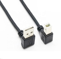 Kabel USB 2.0 Sudut Kanan & Kiri Tipe A Male ke Tipe B Male BM Sudut Kanan untuk Printer Scanner 90 Derajat 25cm Kabel BM Sudut