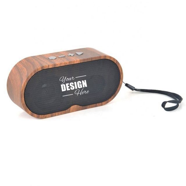 Modern Mini Bluetooth Speaker with Card Slot-Portable Custom Logo Wood Material for Promotional Gifts and More