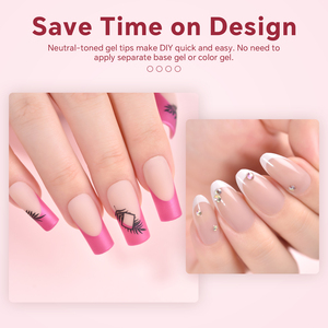150 faux ongles carrés français détachables en ABS à presser, couvrance totale, dégradé, pour manucure - Product Image 4