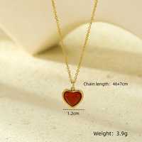 N&S Classic Valentijnsdag Geometrische Herdenkingsjuwelenset van RVS met 18K verguld goud voor dames: ketting, hanger en oorbellen