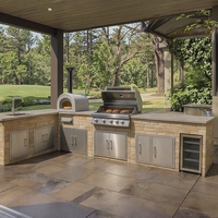 Évier de cuisine extérieur en acier inoxydable avec armoire et robinet, série Culture Stone de Youya Garden/patio/camping
