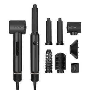 8-in-1 에어 스타일러 헤어 드라이어 블로우 드라이어 브러시 자동 랩 컬 L/R 빠른 건조 부드러운 블로우아웃 루트 리프트 볼륨 열 손상 없음 - Product Image 1