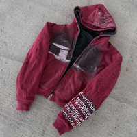 Sudadera con capucha de corte holgado y largo, con cremallera completa, estilo streetwear, lavado ácido, vintage, reversible, corte cuadrado, estampado DTG, para fabricantes de ropa, venta al por mayor
