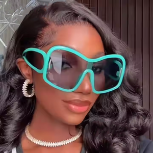 Européen américain exagéré mode personnalité protection solaire lunettes <span class=keywords><strong>de</strong></span> <span class=keywords><strong>soleil</strong></span> femmes irrégulière grand cadre UV400 Street Style - Product Image 3