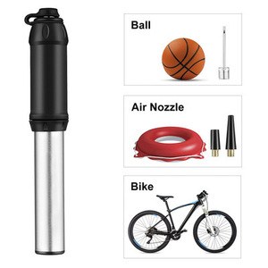 Pompe à vélo Yueli, pompe à air portable avec adaptateur pour valve française, accessoires de cyclisme, noir et argent - Product Image 5