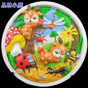 Bricolage fait à la main blanc embryon relief <span class=keywords><strong>peinture</strong></span> suspendu <span class=keywords><strong>plaque</strong></span> modèle coloriage jouet cadeau plâtre poupée - Product Image 3