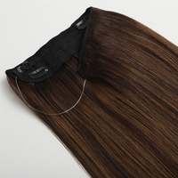 Extensions de cheveux naturels Remy vietnamiens en gros à prix d'usine, extensions Halo à fil invisible, extensions à clipser, cheveux naturels épais