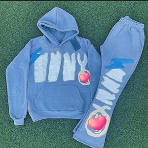 Conjunto de Sudadera con Capucha y Pantalones Deportivos de Algodón 100% para Hombre, con Logotipo Personalizado en Impresión 3D, Fabricante Económico, Estilo Terry, para Otoño - Product Image 1