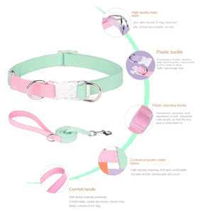 중형 대형 마카롱 프린트 개 가죽 끈 편안한 폭발 방지 애완 동물 목걸이 빠른 릴리스 개인화 된 크로스 보더 핫 세일 - Product Image 3