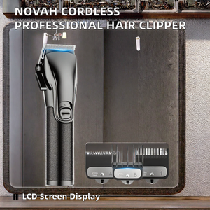 Tondeuse à cheveux professionnelle sans fil pour hommes avec lames en acier inoxydable et écran LCD – Kit de coupe de cheveux Fade - Product Image 2