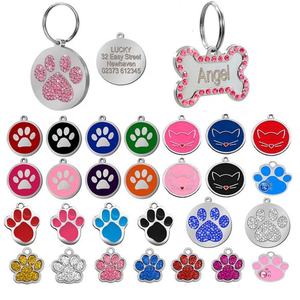 Nuevas Placas de Identificación para Perros de Acero Inoxidable, Etiquetas de Identificación para Mascotas con Forma de Hueso, Coloridas, de Doble Cara, Redondas y Personalizables - Product Image 6