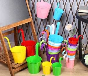 AAA206 artisanat pots de fleurs en fer seau <span class=keywords><strong>Pot</strong></span> décor à la maison Vase tenture murale balustrade balcon jardinière jardin Mini <span class=keywords><strong>Pot</strong></span> de fleur en métal - Product Image 2