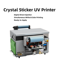 Imprimante UV DTF 4060, imprimante UV rouleau à plat, encre blanche, vernis, machine d'impression d'étiquettes autocollantes en cristal, séchage UV LED