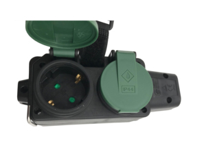 Cắm mở rộng dây không thấm nước ngoài trời Ổ cắm điện với 4 cách IP44 Châu Âu Đức 250V 16A với móc đen công nghiệp - Product Image 6