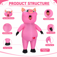 Costume gonflable de cochon pour commande en gros, performance scénique, ambiance de fête, design réutilisable, prix d'usine