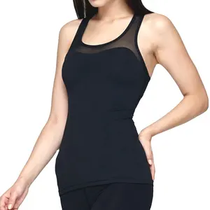 sleeveless sports tank tops design compression quick dry fabrics lightweight Breathable mesh tank tops yoga singlet
