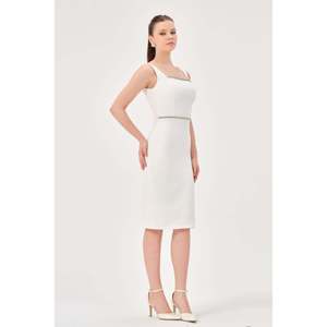 Chemise à manches courtes et col rond pour femme DANS, couleur unie écru, décontractée, pour tous les jours, tailles européennes 38-42 - Product Image 3