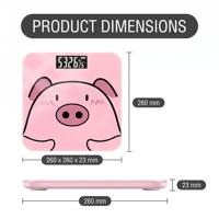 Pèse-personne intelligent en forme de cochon mignon, rechargeable, Bluetooth, moniteur de santé, balance numérique précise, balance électronique esthétique